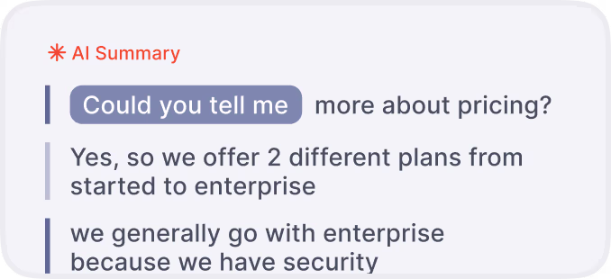 AI Generated Call Summaries and Highlights